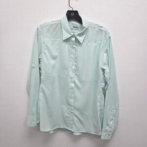 World Wide Sportsman Apparel Womens M Soft Green Fishing Shirt 3528